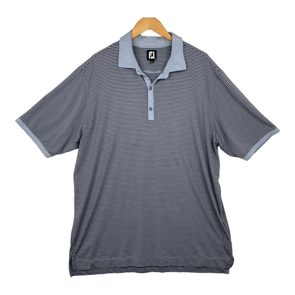 FootJoy Dark Gray Striped Short Sleeve Performance Golf Polo Men's Size 2XL
